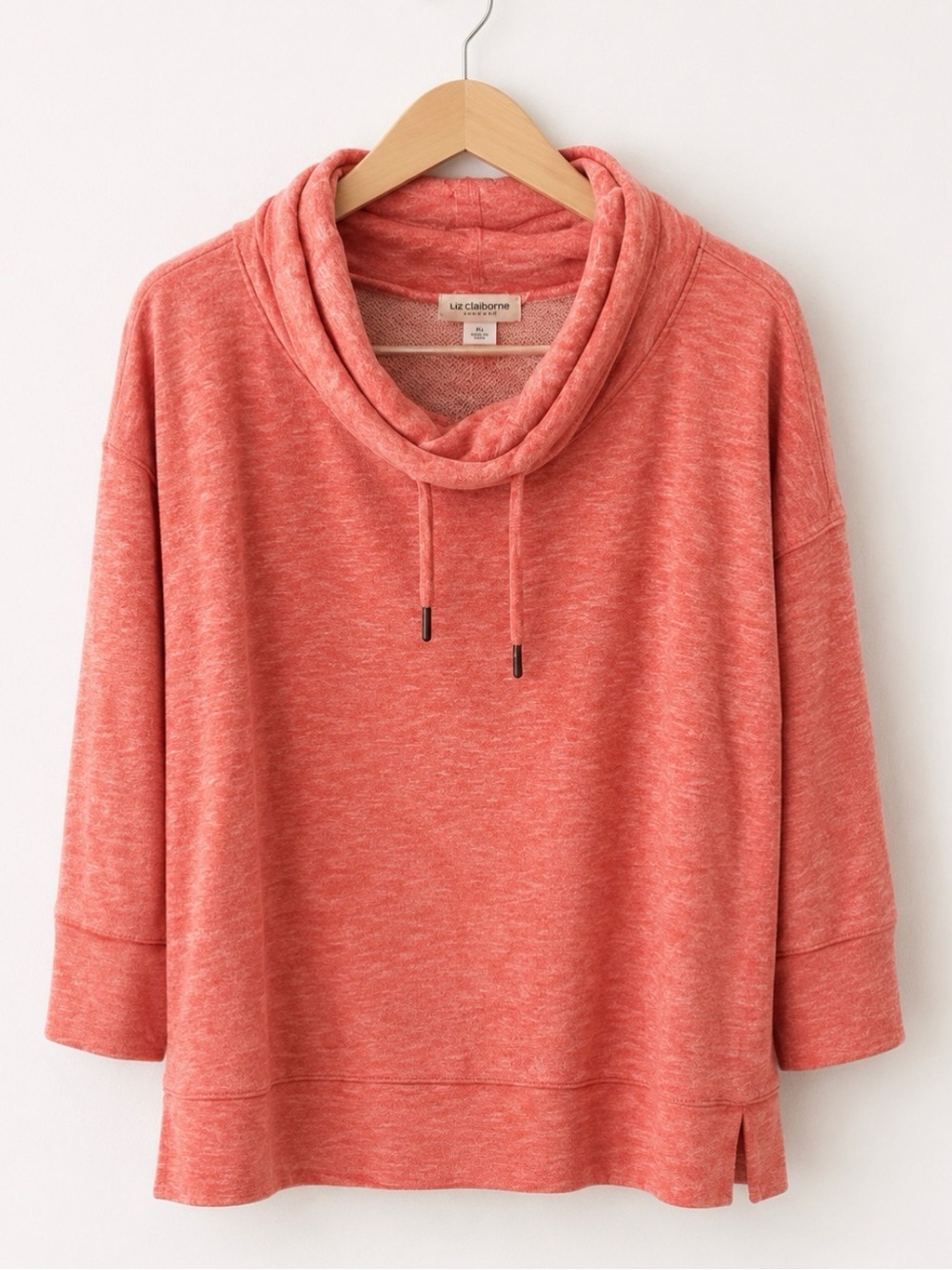 Liz Claiborne Weekend Coral Cowl Neck Pullover Sweatshirt XL